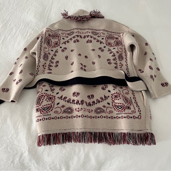ALANUI Bandana Jacquard Cardigan- Small/White Multicolor - Picture 4 of 6